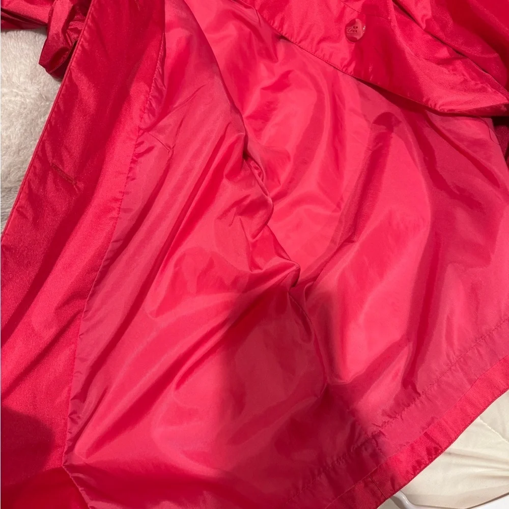 Vibrant Red‎ pink Trench Coat - Picture 11 of 12